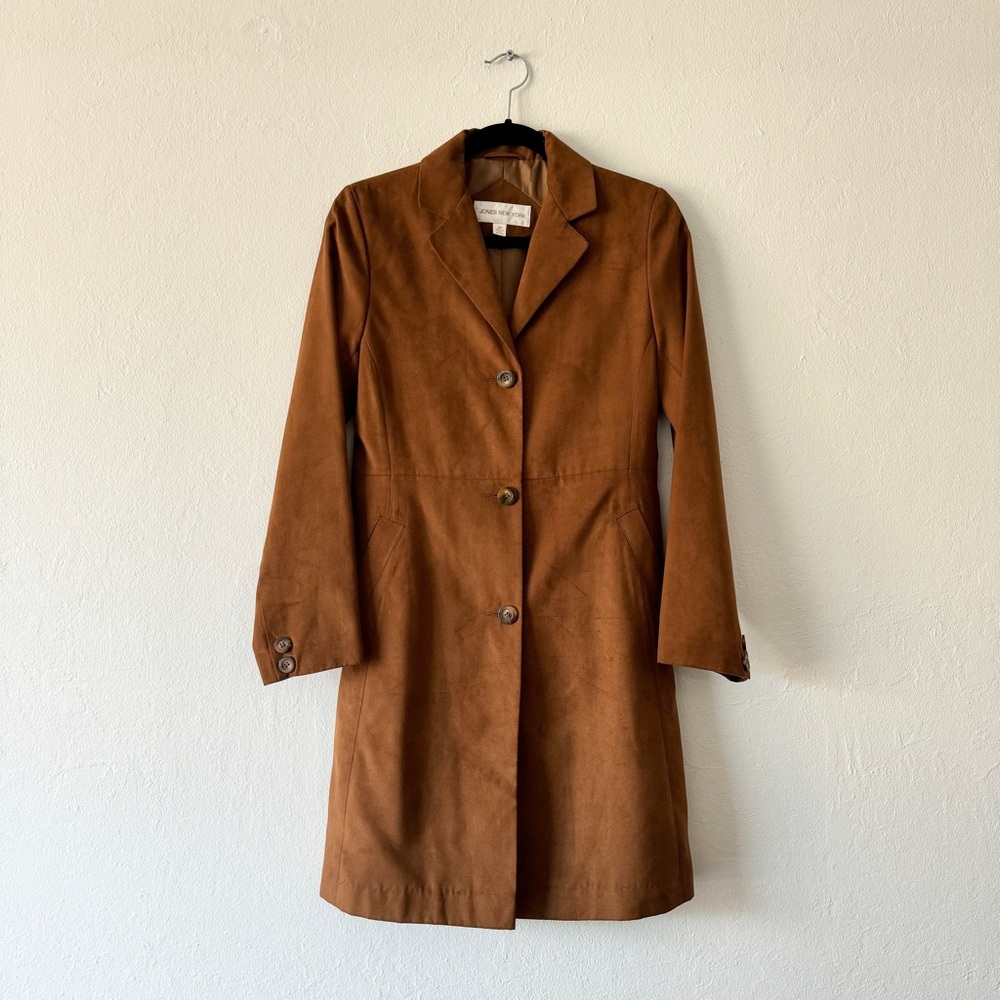 Jones New York Vintage Faux Suede Coat, Size XS